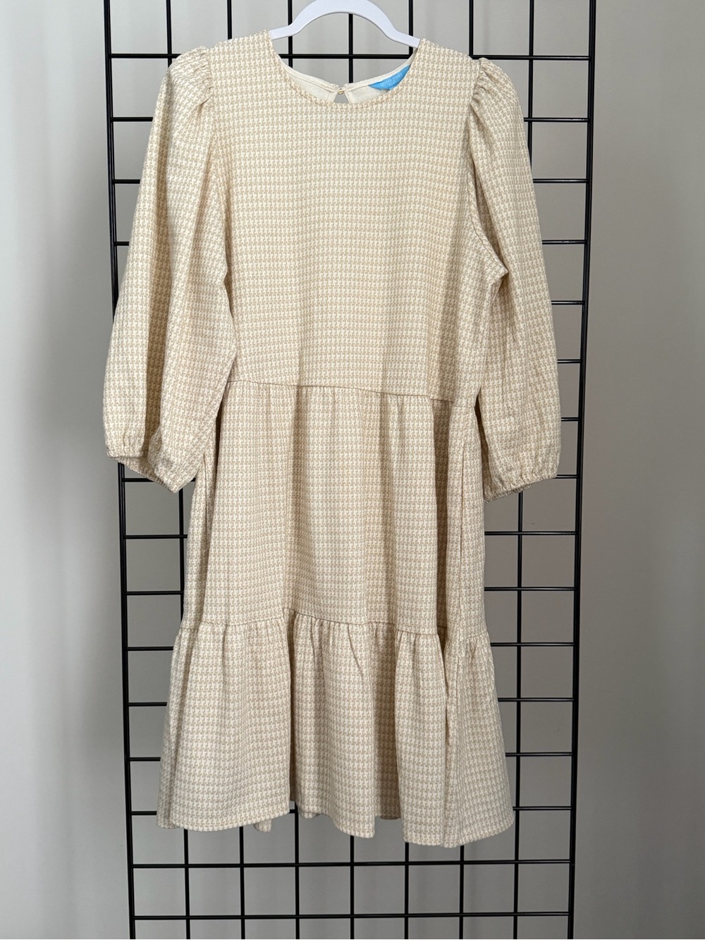 Draper James Cream Textured Tiered Midi Dress